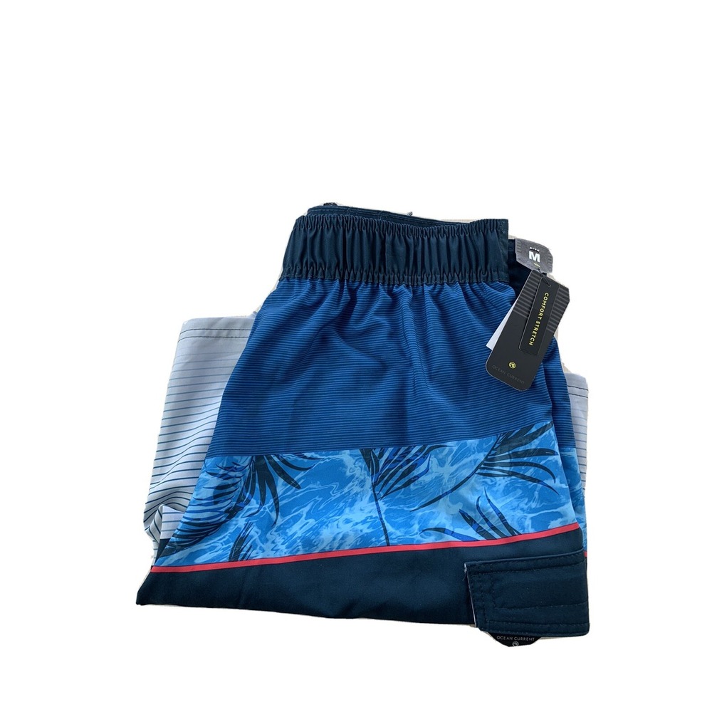 OCEAN CURRENT‎ striped BOARD Surfing SHORTS SWIM MENS Sz Medium *NEW*